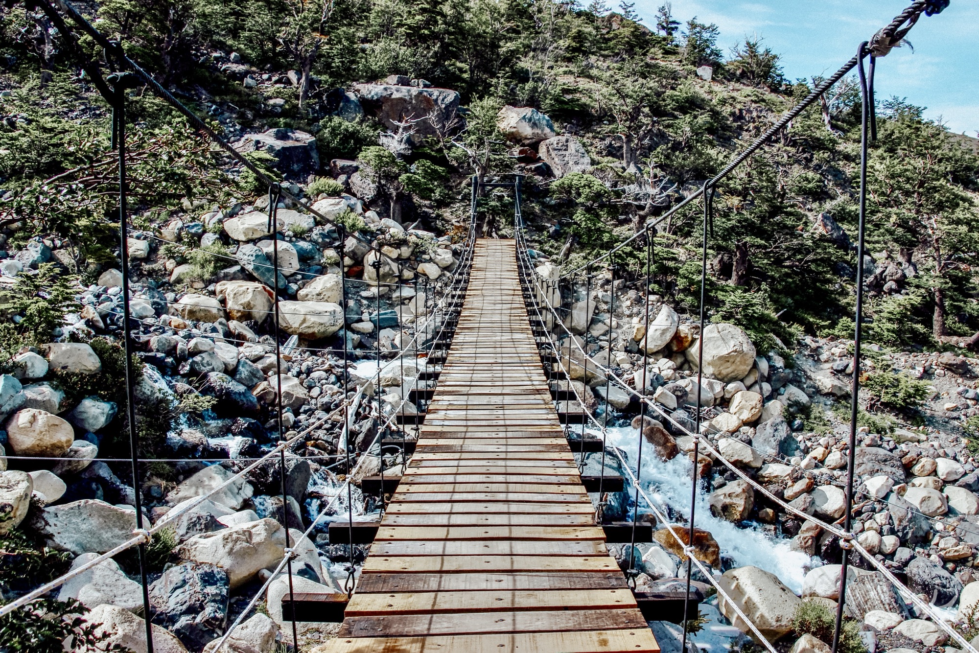Swing bridge in Torres del Paine